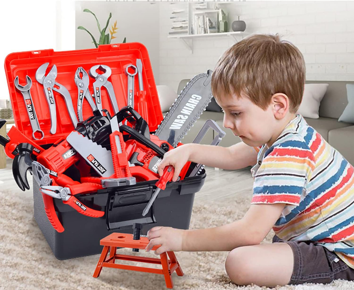 VIP Kids Construction Tool Set (38/41PCS) – Realistic Toy Drill, Tools & Toolbox