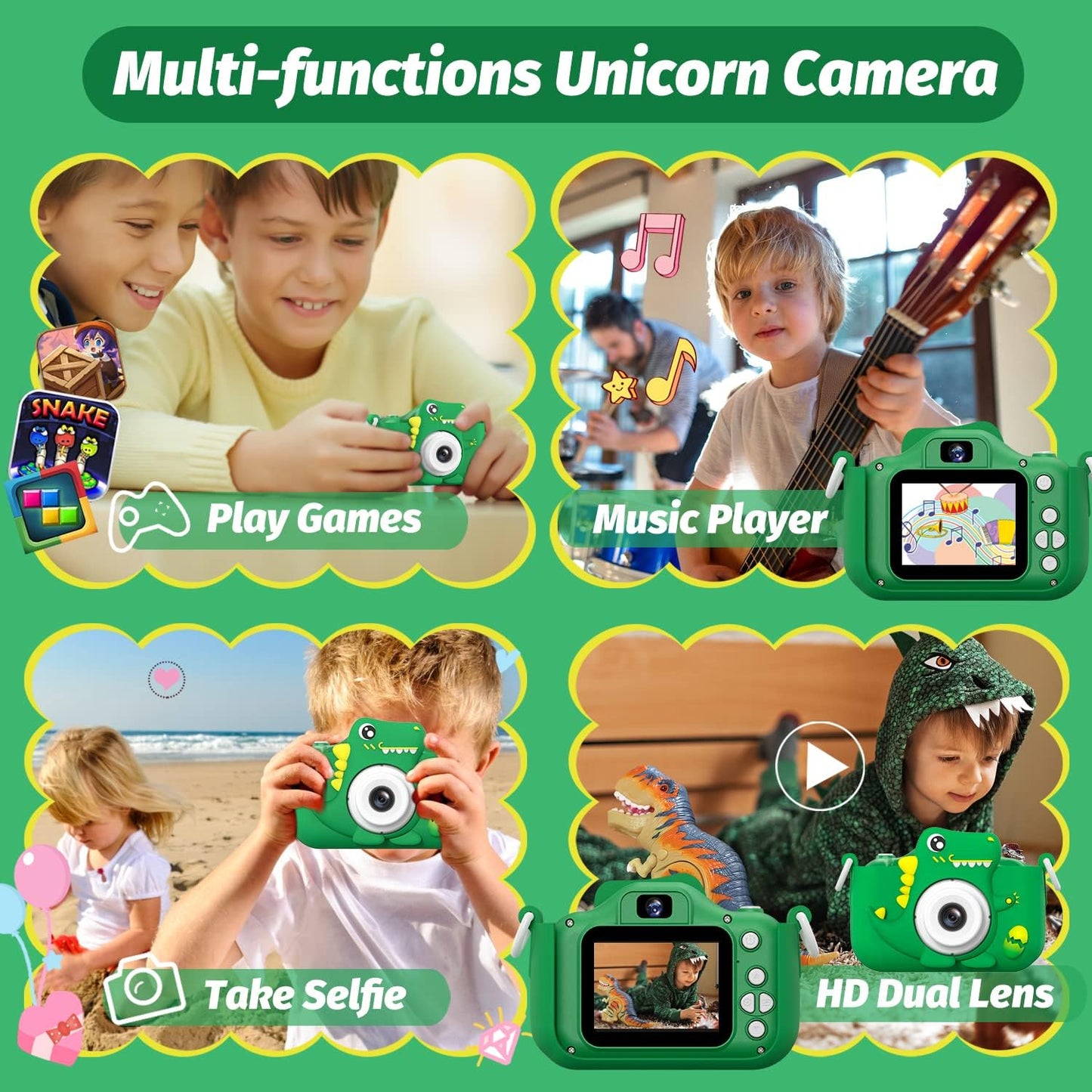 VIP DinoPix™ Instant Print Camera for Kids – Fun Photo & Video Camera with Thermal Printing